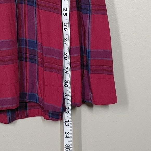 Volcom Red Plaid Lightweight Scoop Neck Mini Dress Size Medium - Picture 6 of 15